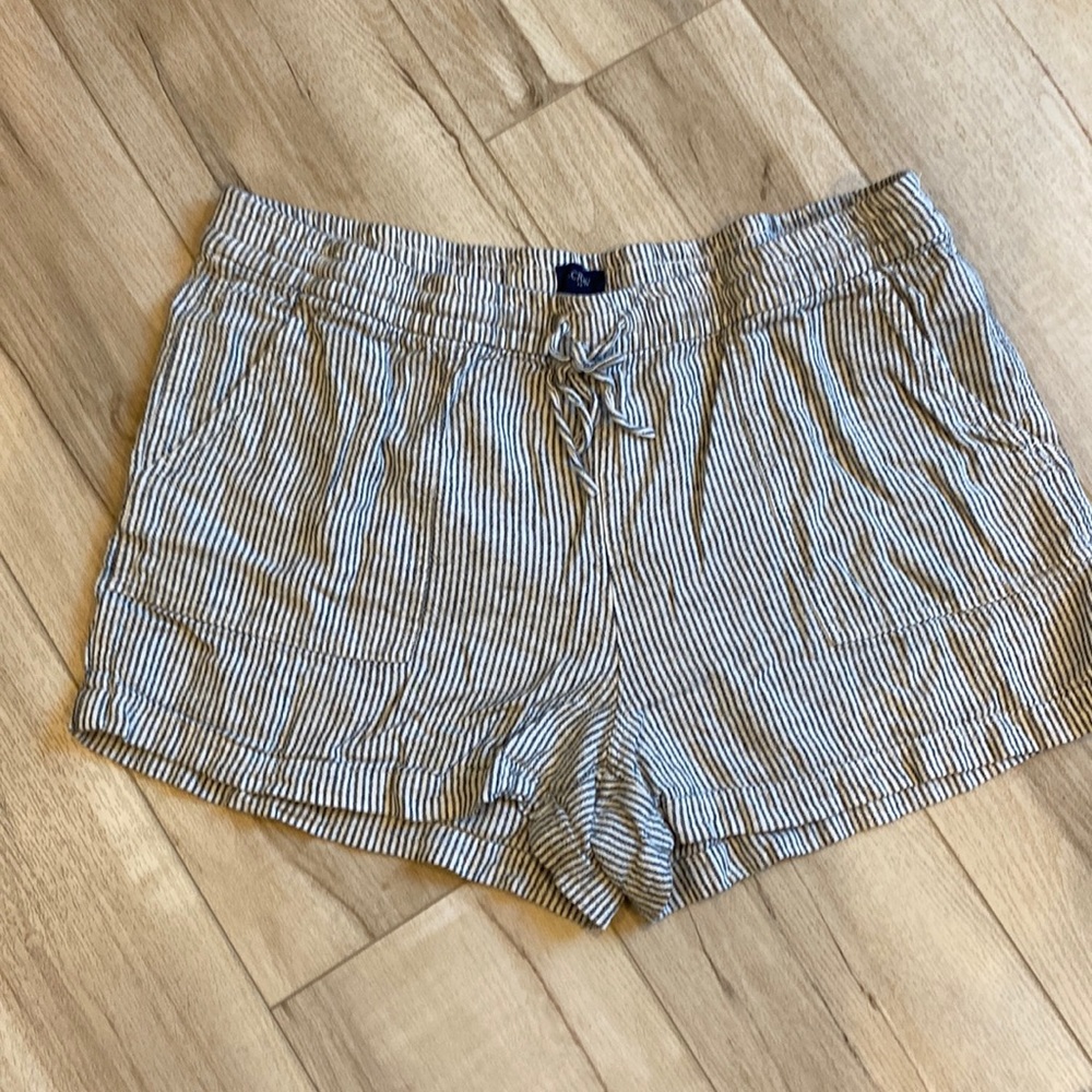 J.Crew linen shorts - light grey/dark grey stripe. Size large
